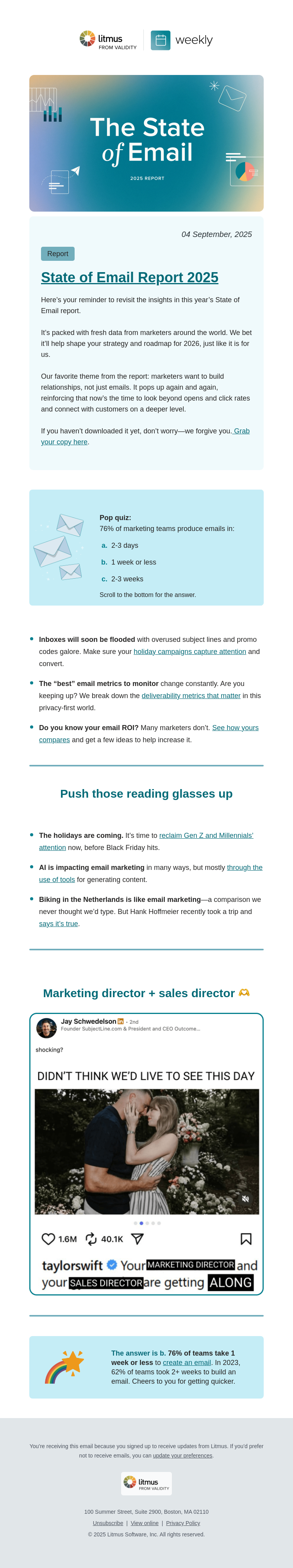 Письмо компании «Litmus» на тему «2026 planning, holiday emails are coming, and more»