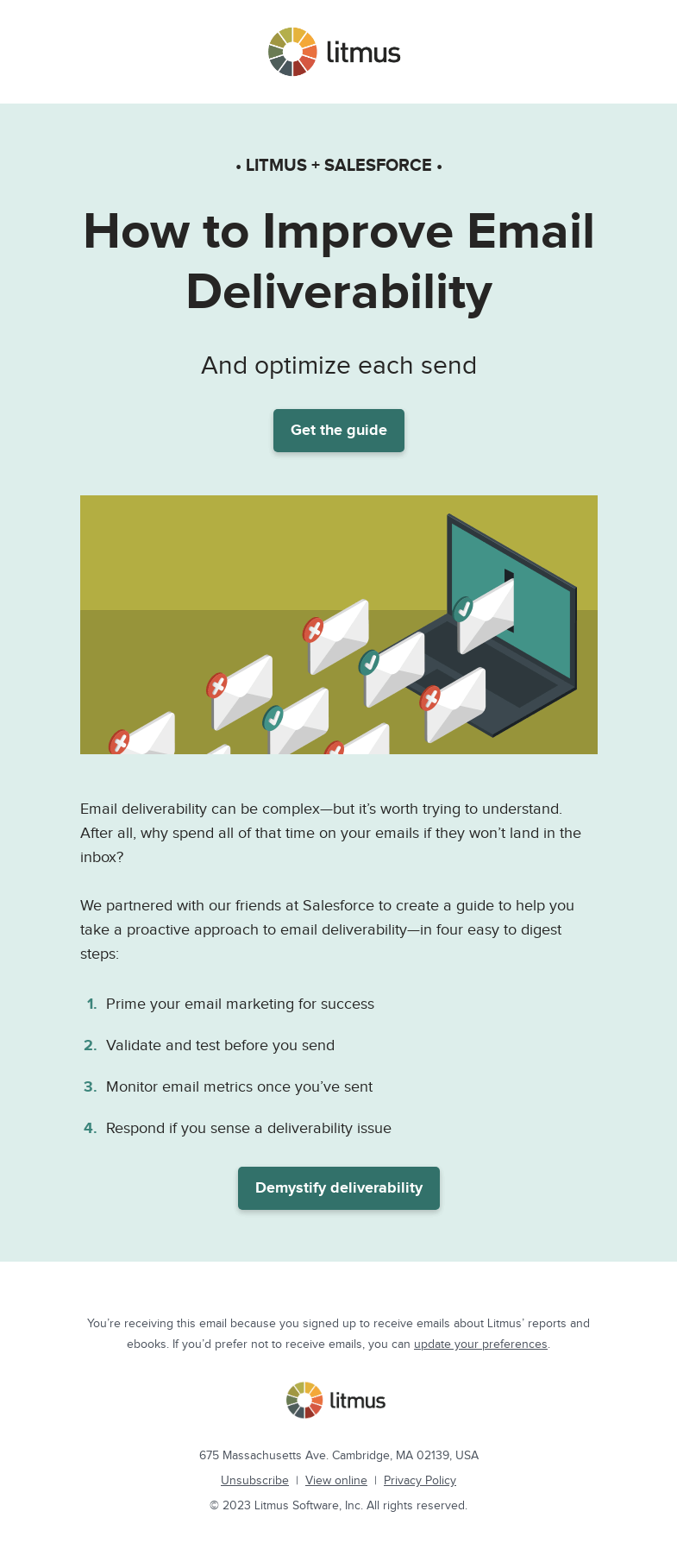Письмо компании «Litmus» на тему «Are your emails hitting the inbox?»