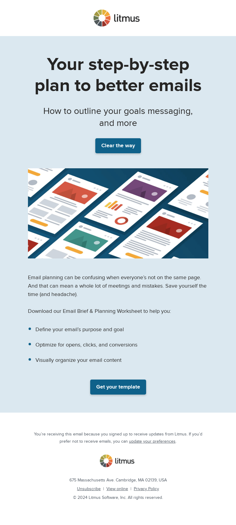 Письмо компании «Litmus» на тему «Avoid email mistakes with painless planning»