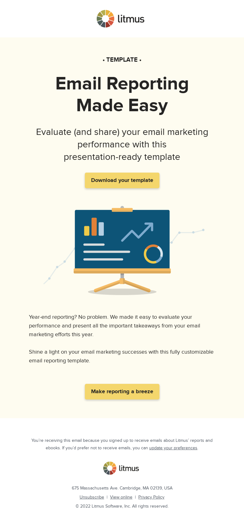 Письмо компании «Litmus» на тему «Handle year-end reporting like pro»