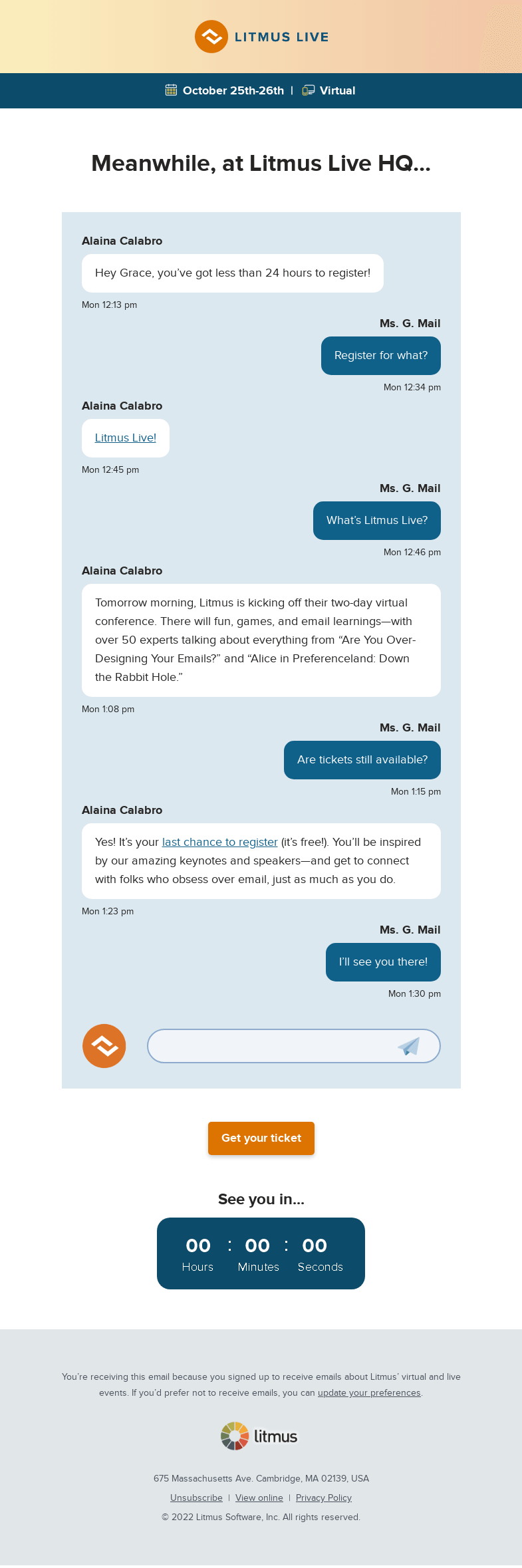 Письмо компании «Litmus» на тему «In conversation with G. Mail»