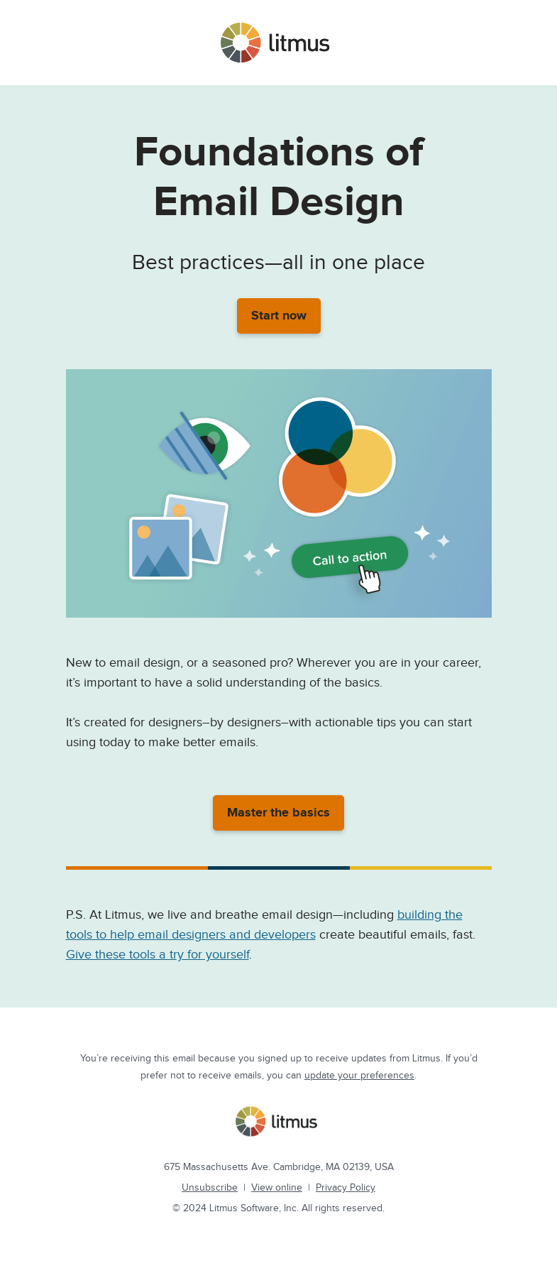 Письмо компании «Litmus» на тему «5 lessons to ace email design»