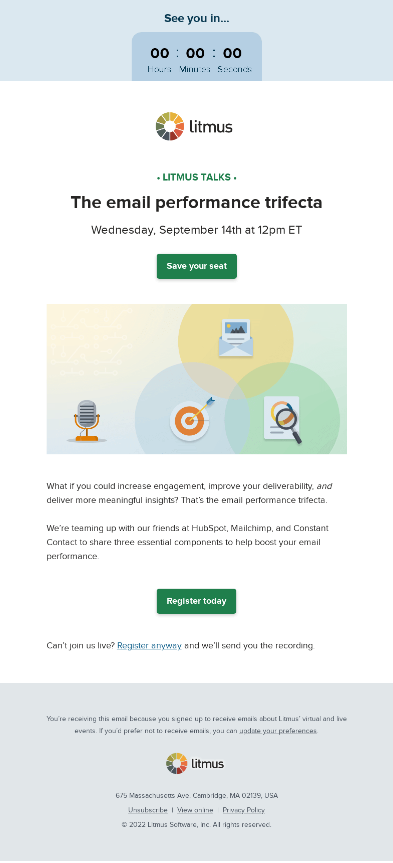Письмо компании «Litmus» на тему «The email performance trifecta»