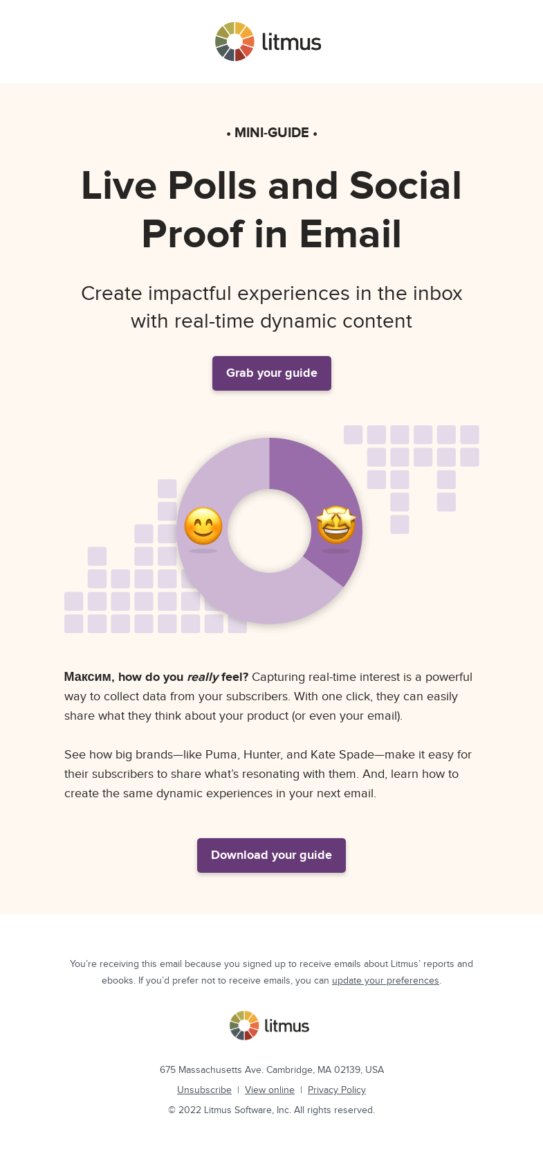 Письмо компании «Litmus» на тему «Show, don’t tell»