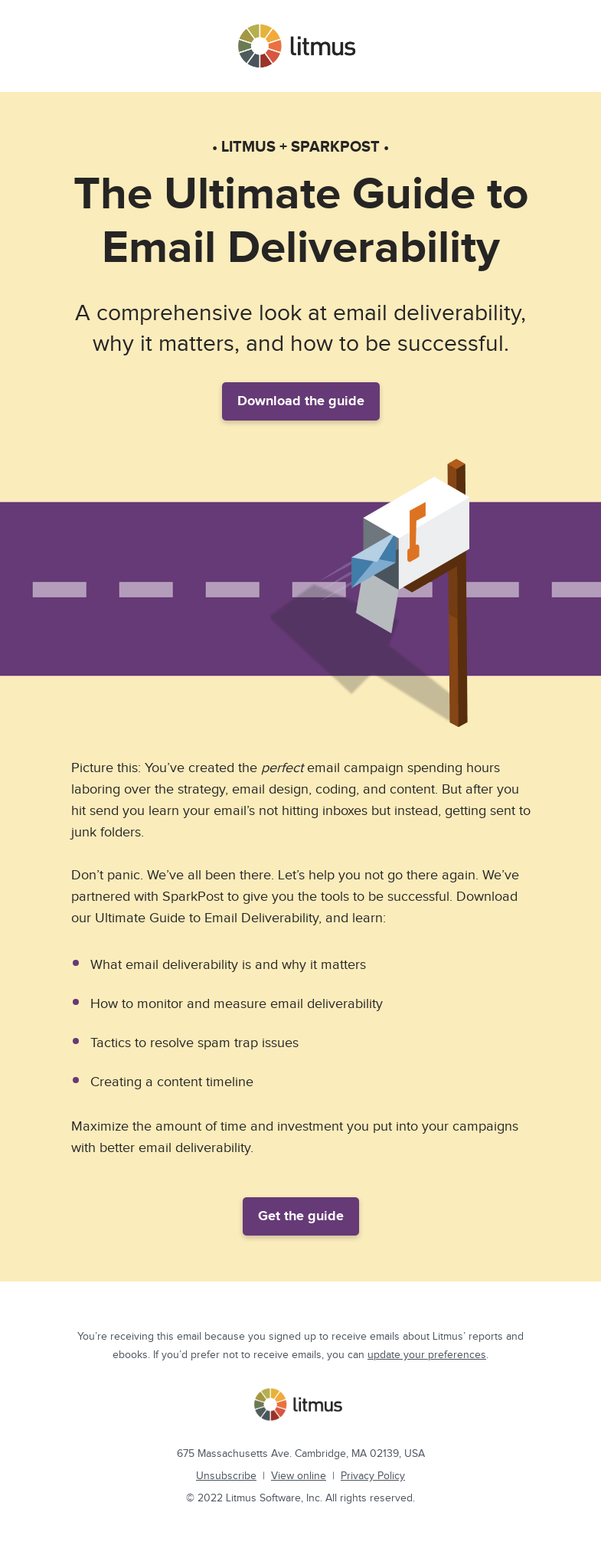 Письмо компании «Litmus» на тему «The what, why, and how of email deliverability»
