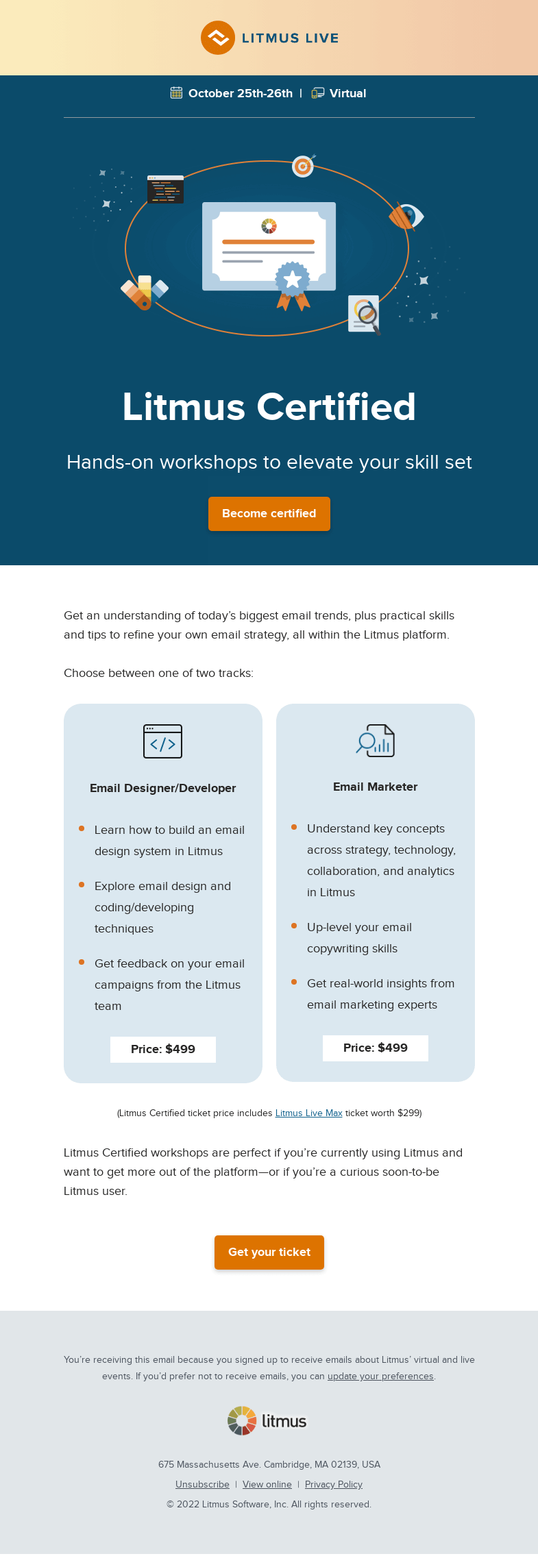 Письмо компании «Litmus» на тему «Back by popular demand: Litmus Certified »