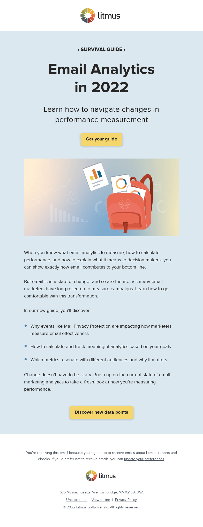 Письмо компании «Litmus» на тему «Which email analytics are most reliable now?»