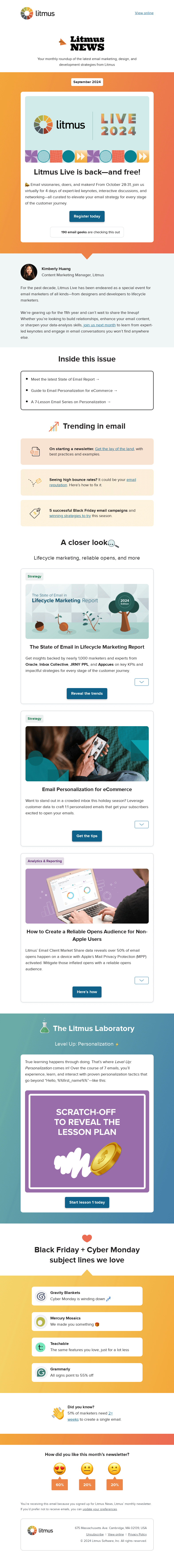Письмо компании «Litmus» на тему «Where to find email geeks from October 28-31»