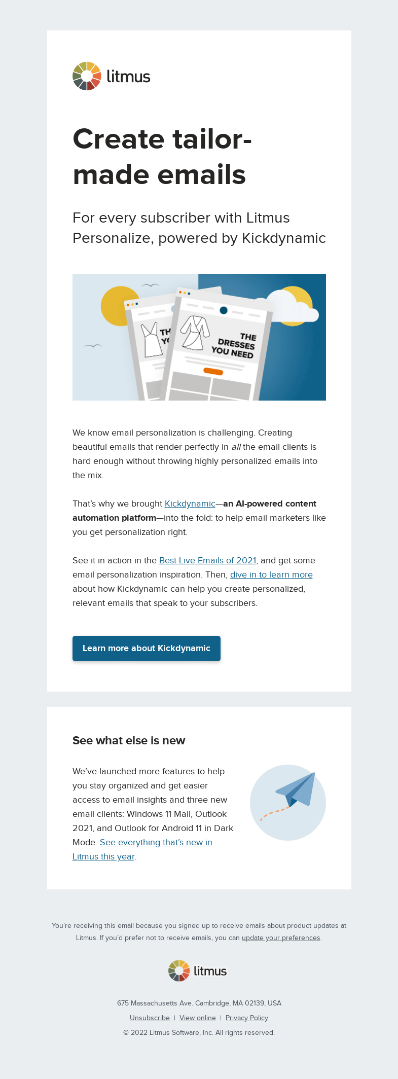 Письмо компании «Litmus» на тему «Let’s talk about personalization»