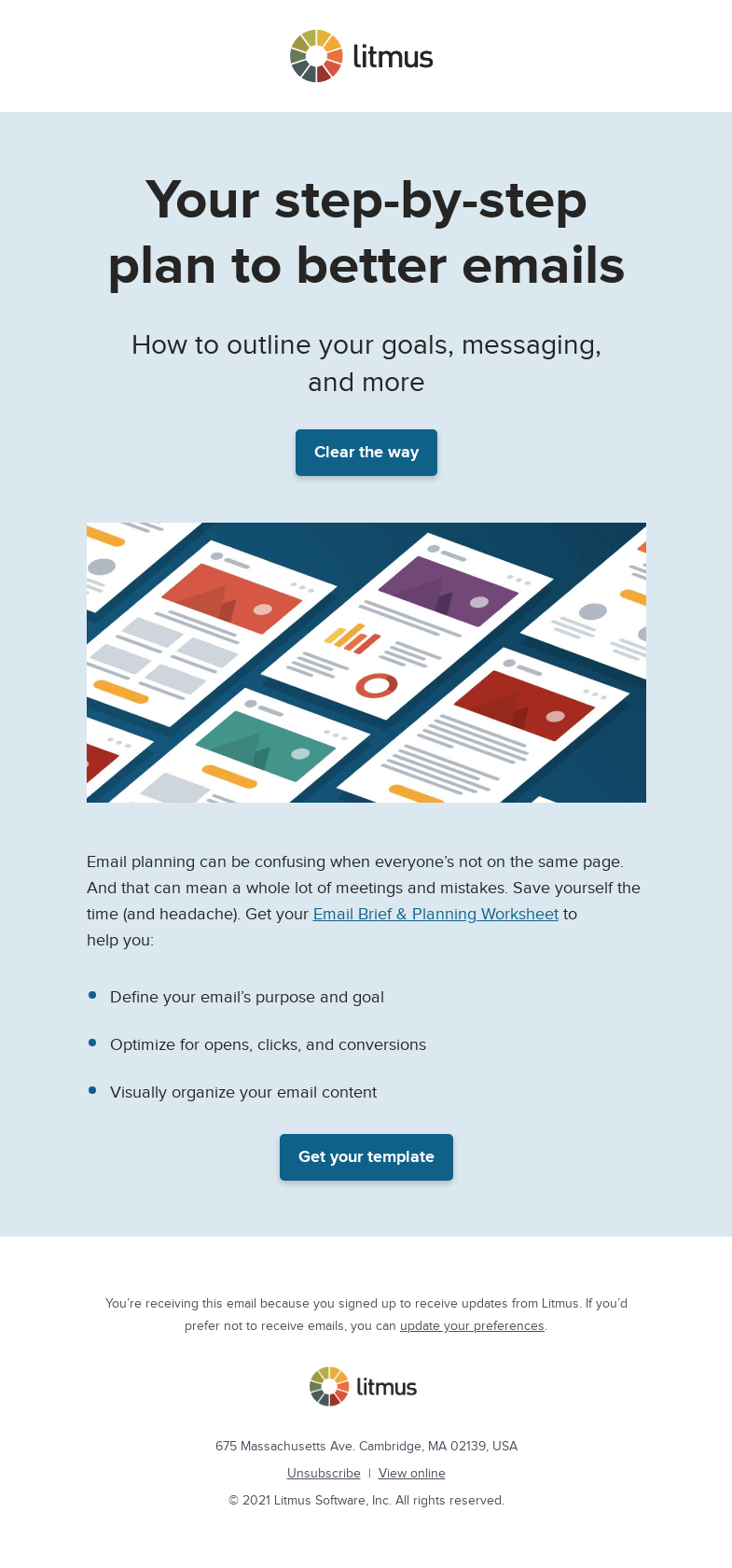 Письмо компании «Litmus» на тему «Avoid email mistakes with painless planning»