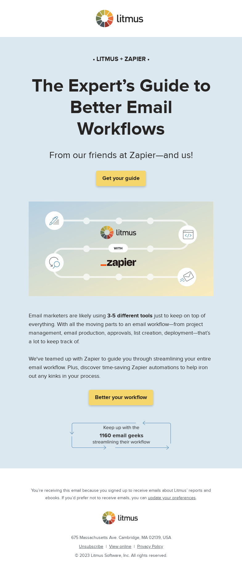 Письмо компании «Litmus» на тему «How many tools does an email marketer use?»