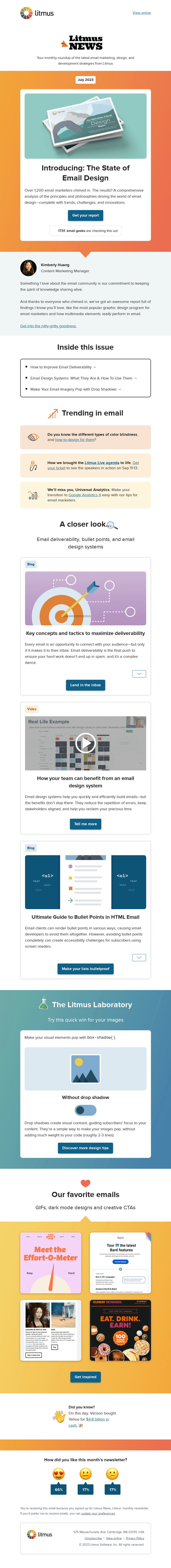 Письмо компании «Litmus» на тему «What's going on with email design?»