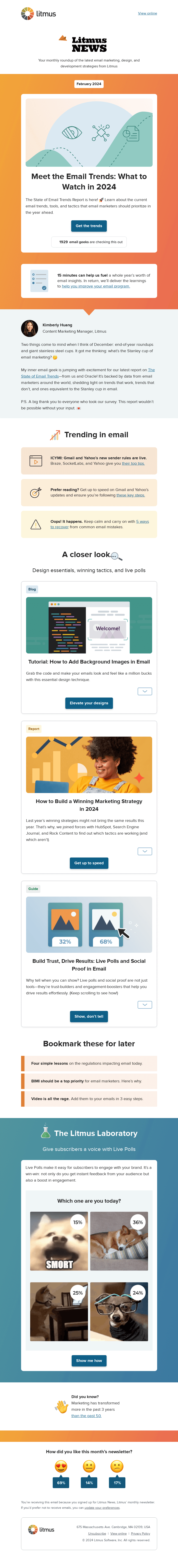 Письмо компании «Litmus» на тему «5 email trends to watch this year»