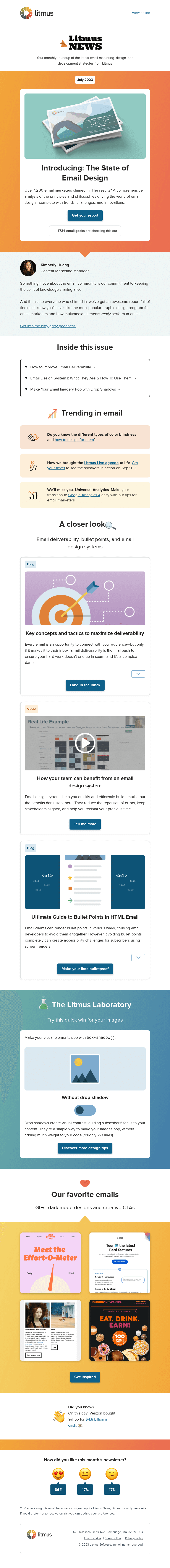 Письмо компании «Litmus» на тему «What's going on with email design?»