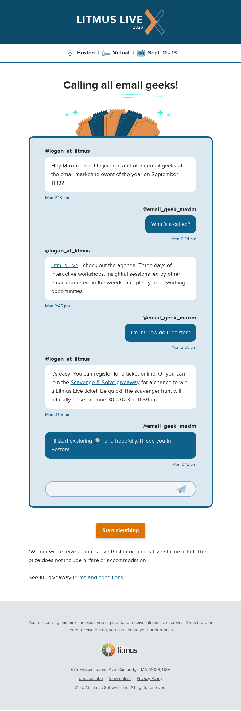 Письмо компании «Litmus» на тему «🕵️»