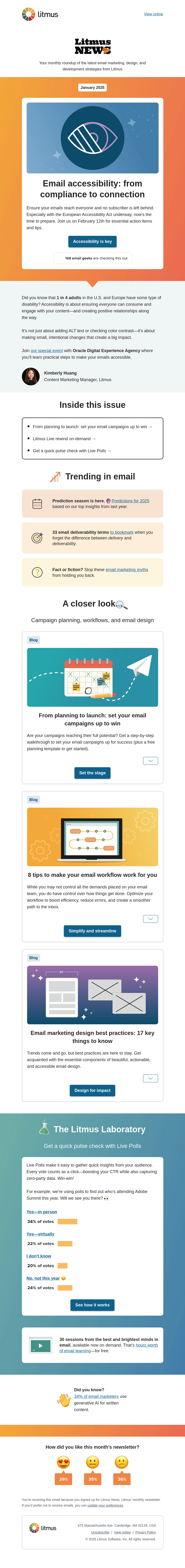 Письмо компании «Litmus» на тему «Email accessibility and why it matters—especially now»
