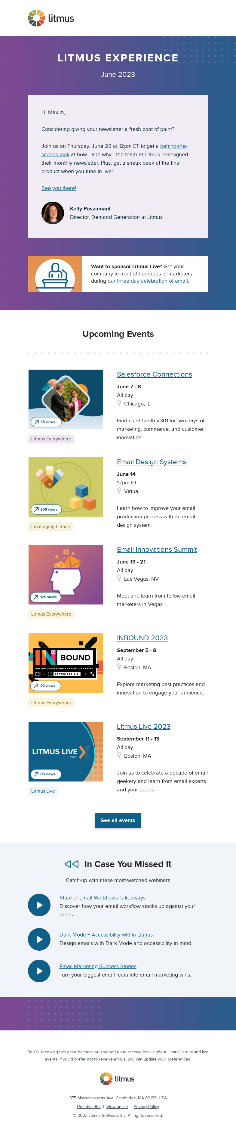 Письмо компании «Litmus» на тему «June's Litmus Experience is here!»