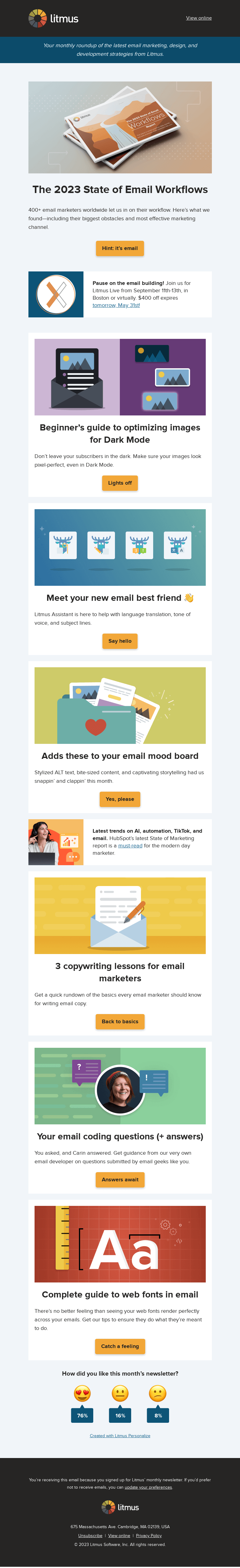 Письмо компании «Litmus» на тему «And the top marketing channel is... »