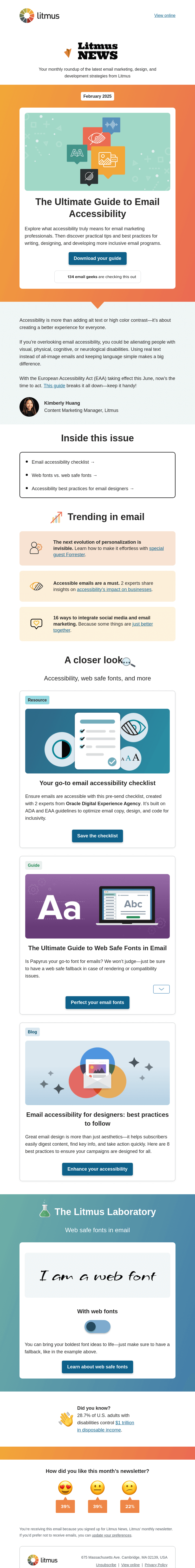 Письмо компании «Litmus» на тему «Accessibility shouldn't be an afterthought »