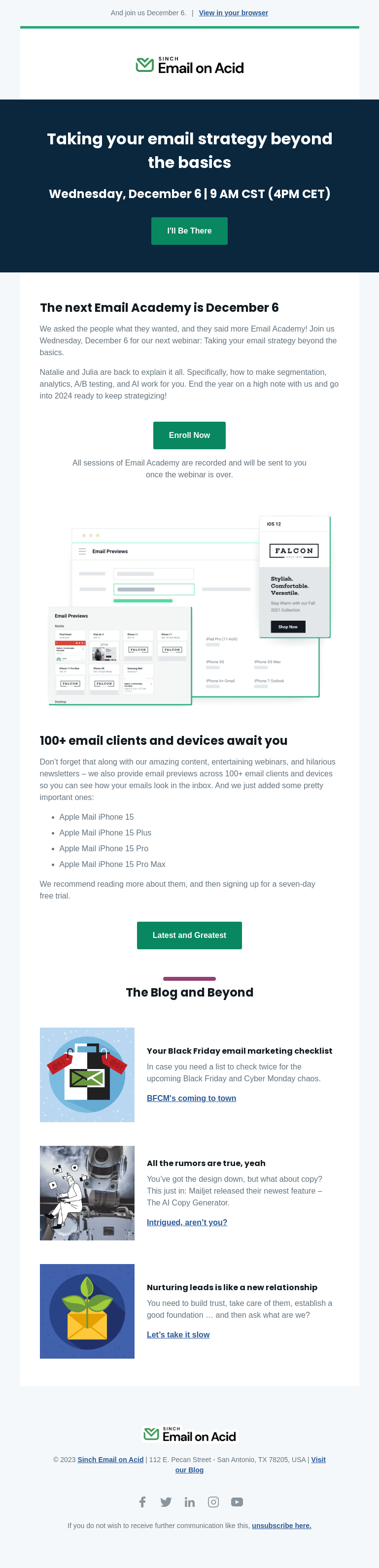 Письмо компании «Email on Acid» на тему «Get ready for BFCM with new previews»