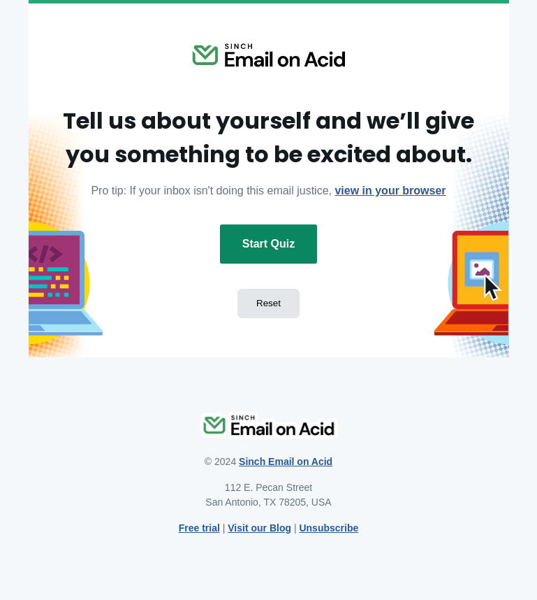 Письмо компании «Email on Acid» на тему «Good news, everybody!»