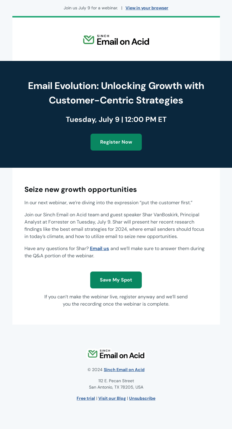 Письмо компании «Email on Acid» на тему «Growing your strategy and growing your fanbase»