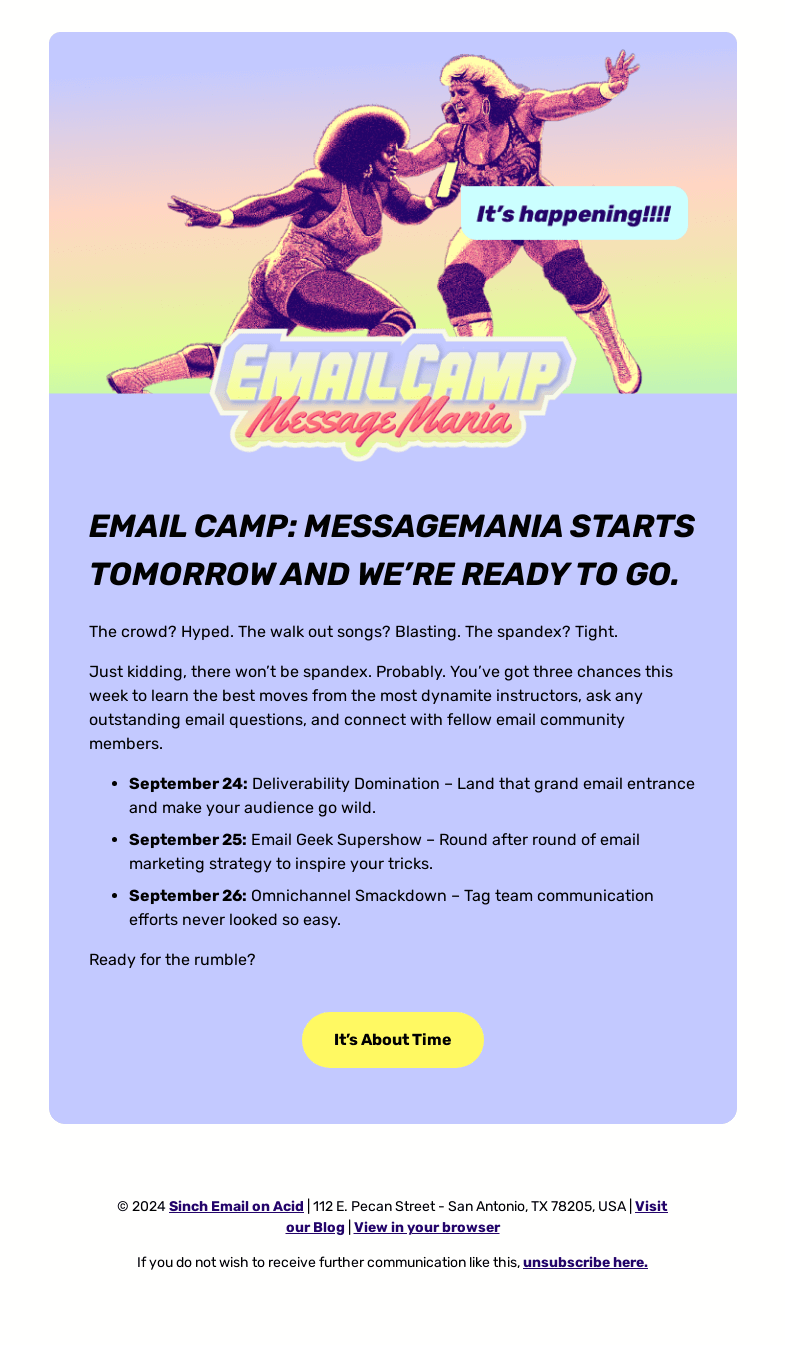 Письмо компании «Email on Acid» на тему «Are you ready?»