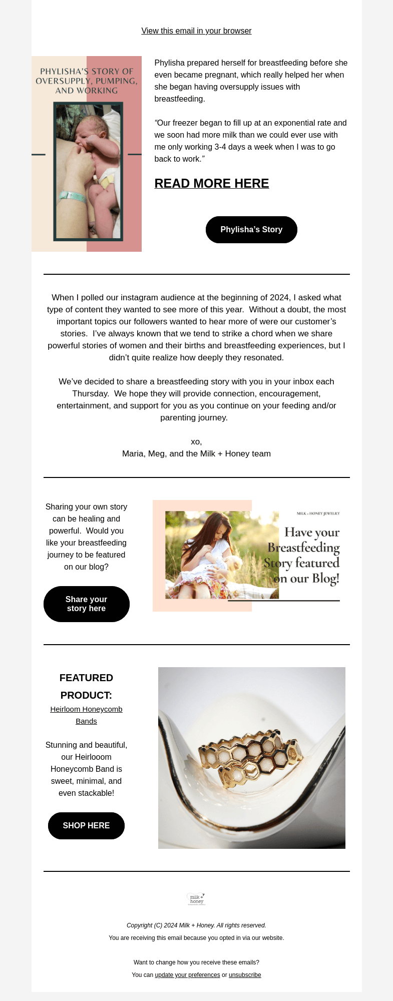 Письмо компании «Milk + Honey Jewelry» на тему «Dealing with oversupply»