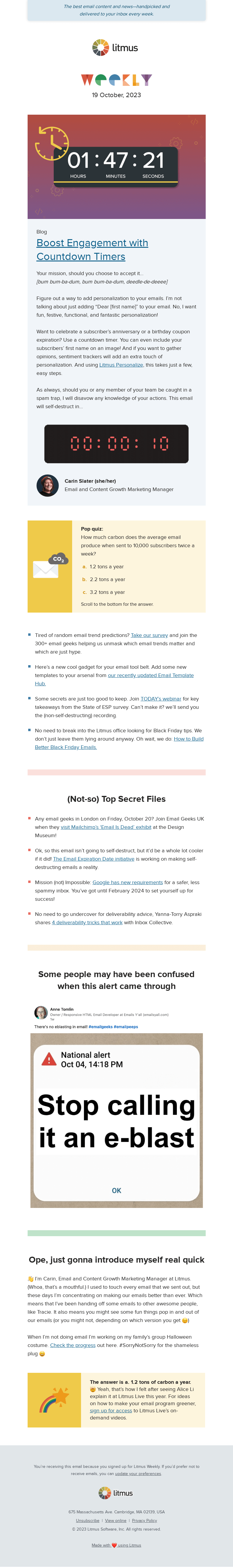 Письмо компании «Litmus» на тему «Wow your subscribers with personalization, tips for building the
 best Black Friday emails, and more»