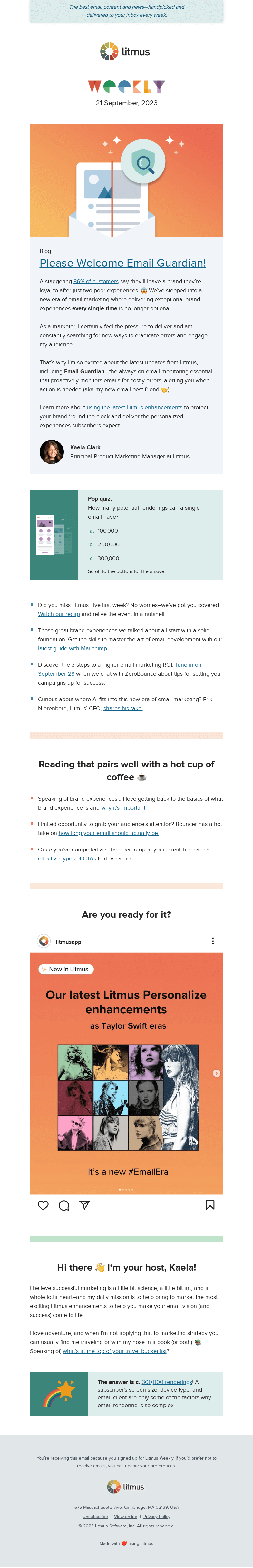 Письмо компании «Litmus» на тему «Navigate the new era of email marketing with ease, what’s new in Litmus, and more»
