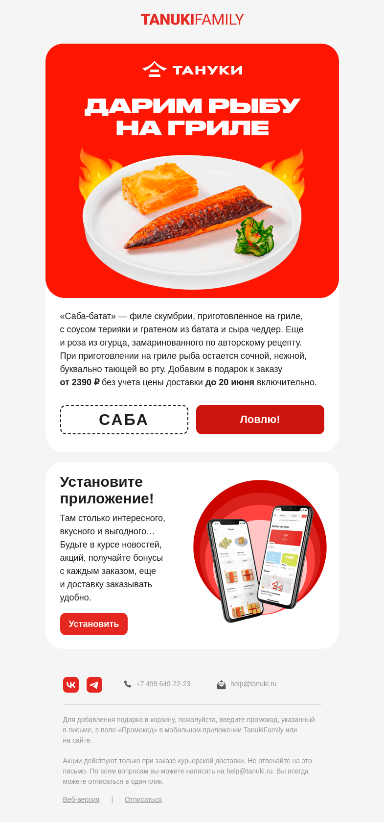 Письмо компании «TanukiFamily» на тему «Вторник с ощущением пятницы»