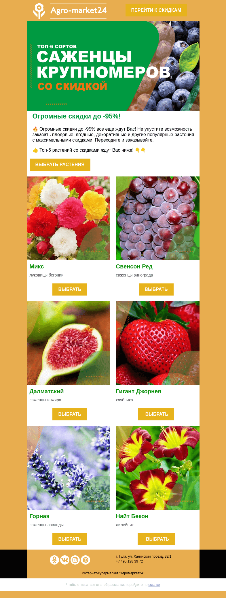 Письмо компании «Agromarket24» на тему «😍❗ Безудержное веселье! Скидки до -95% ждут Вас.»