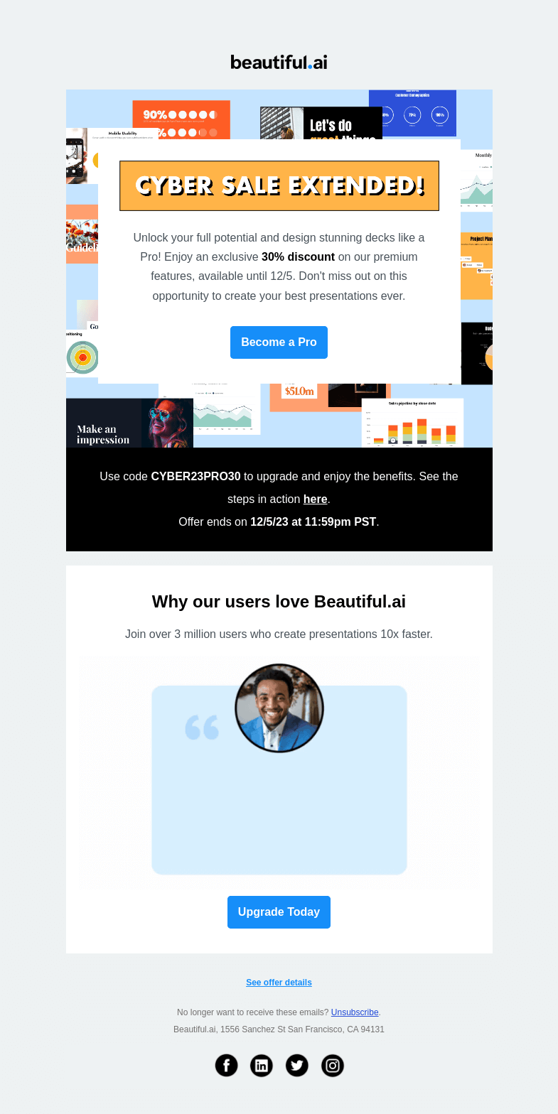 Письмо компании «Beautiful.ai» на тему «It’s not too late—our»