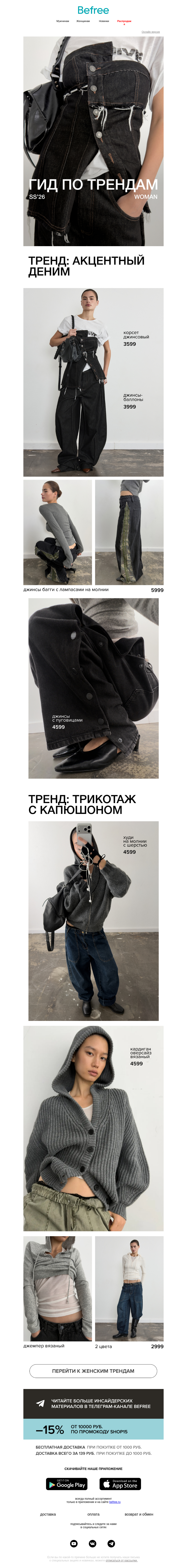 Письмо компании «Befree» на тему «Мы знаем о трендах все 🙌»