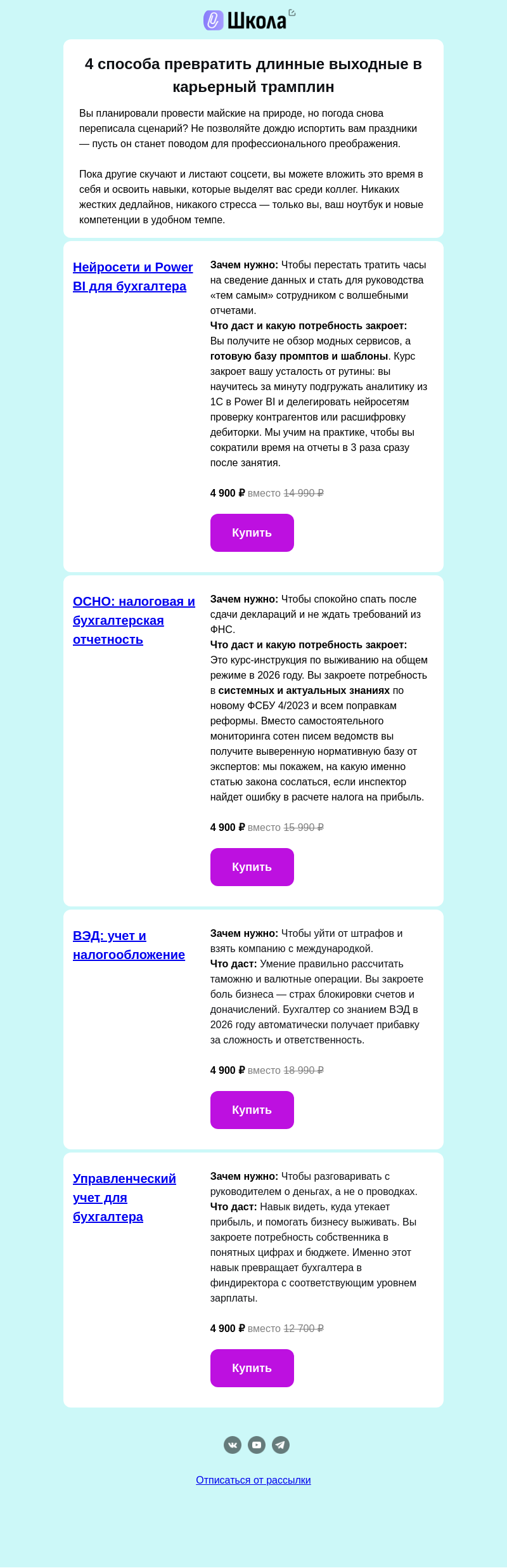Письмо компании «Клерк» на тему «Шашлыки и грядки не спасут ваш учет»