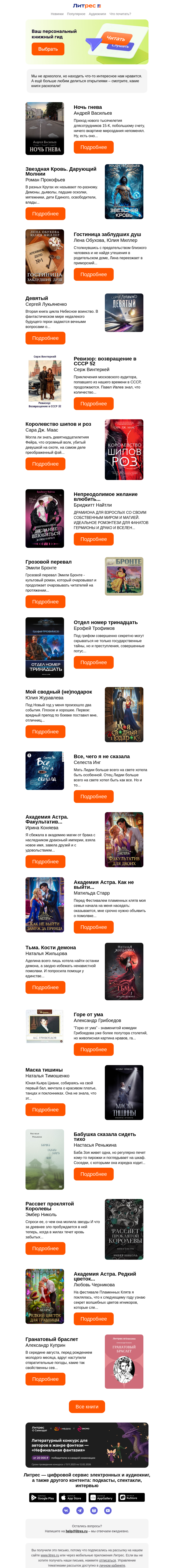 Письмо компании «Литрес» на тему «Книжные находки»