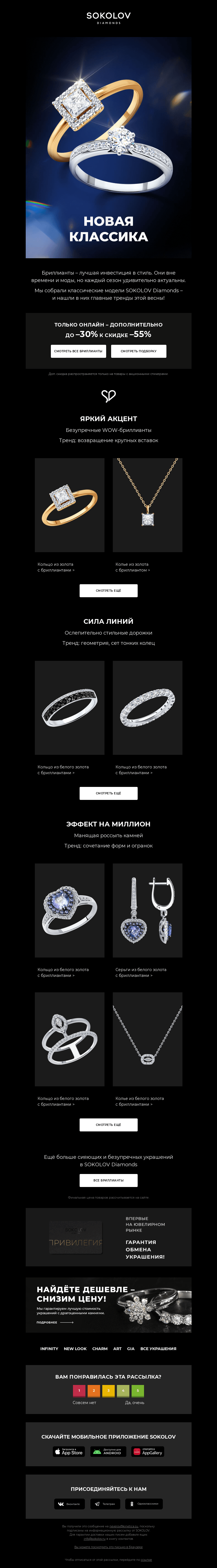 Письмо компании «SOKOLOV» на тему «Бриллиантовая классика 💎 SOKOLOV Diamonds»