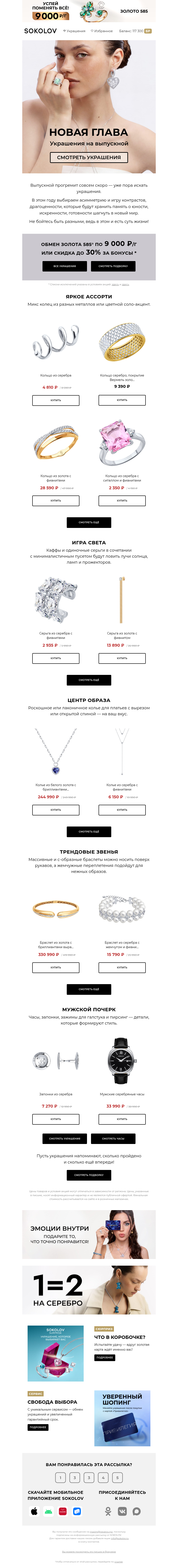 Письмо компании «SOKOLOV» на тему «🎓 Сборы на выпускной»