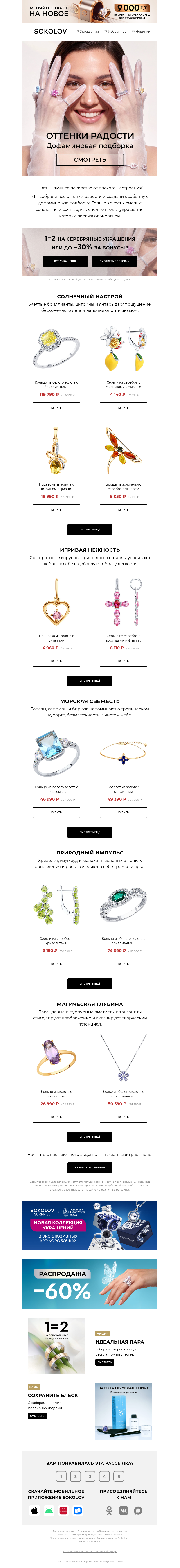 Письмо компании «SOKOLOV» на тему «🍧 Поднимаем настроение»