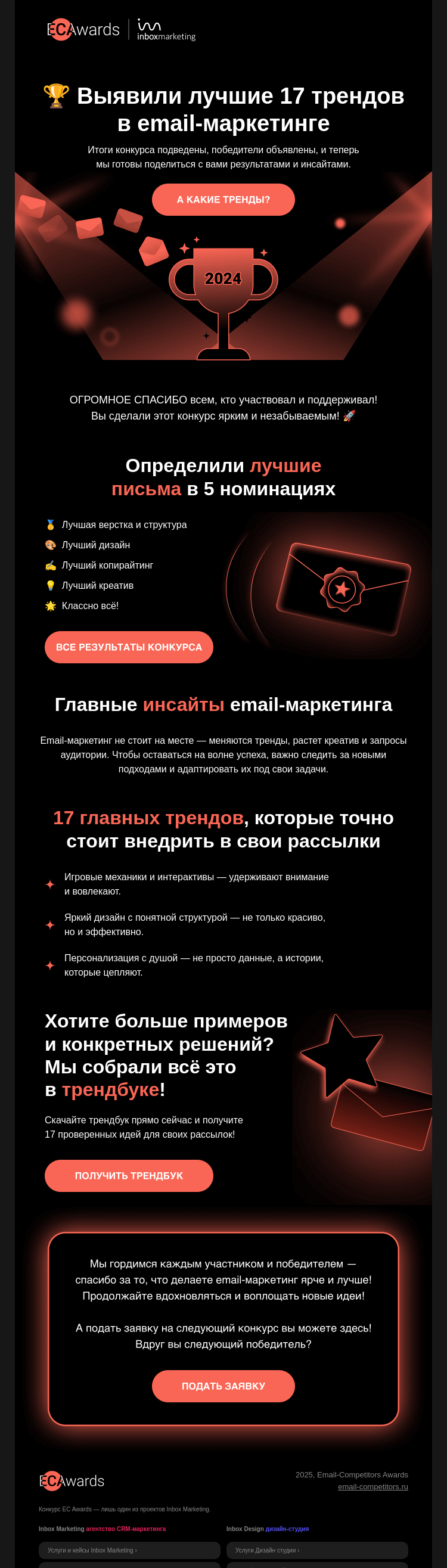 Письмо компании «Email-Competitors» на тему «🔥 17 трендов в email-маркетинге»