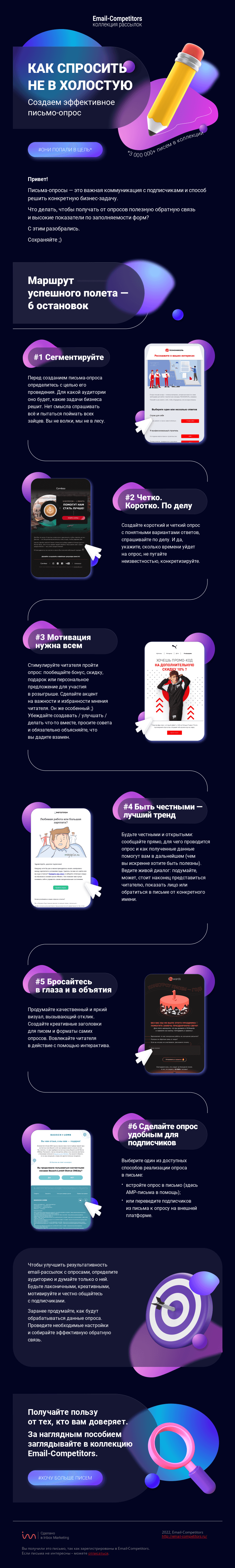 Письмо компании «Email-Competitors» на тему «6 шагов до эффективного письма-опроса»