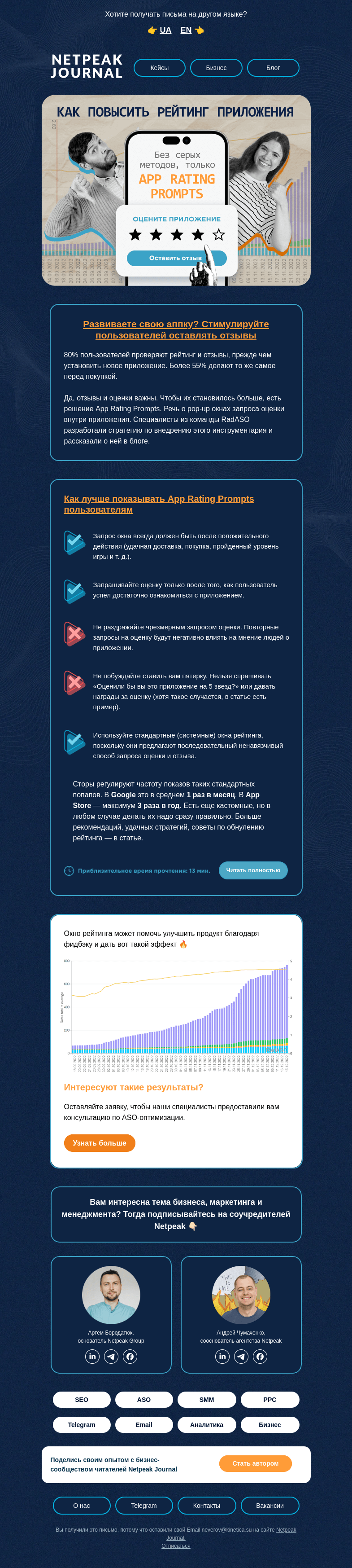 Письмо компании «Netpeak» на тему «5 из 5 ⭐⭐⭐⭐⭐»