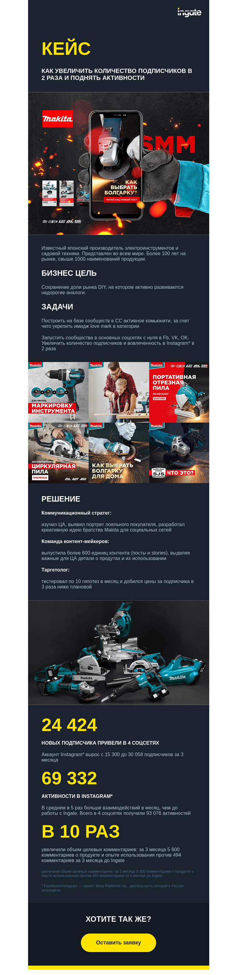 Письмо компании «Ingate» на тему «КАК УВЕЛИЧИТЬ КОЛИЧЕСТВО ПОДПИСЧИКОВ В 2 РАЗА И ПОДНЯТЬ АКТИВНОСТИ»