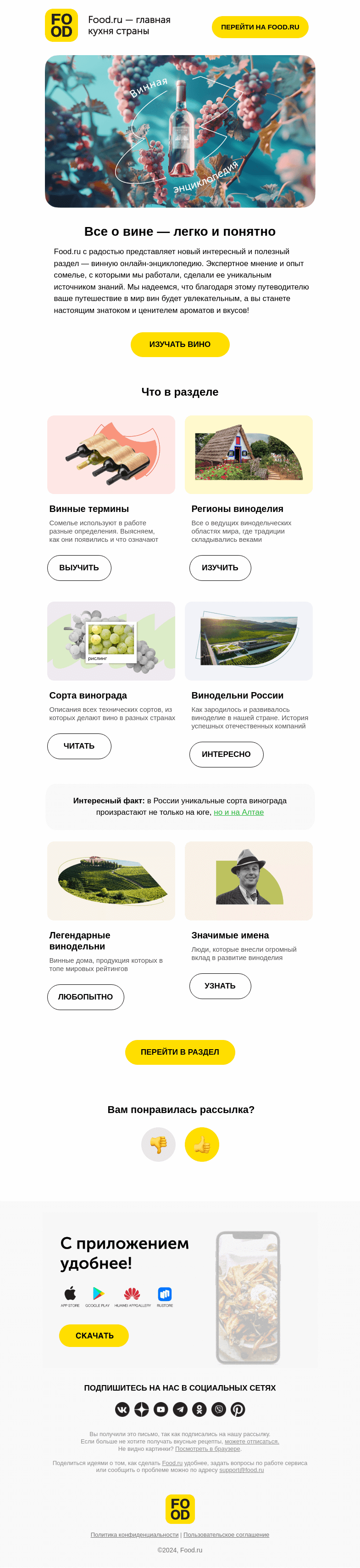 Письмо компании «FOOD.RU» на тему «Винная энциклопедия Food.ru 🍷🎉»