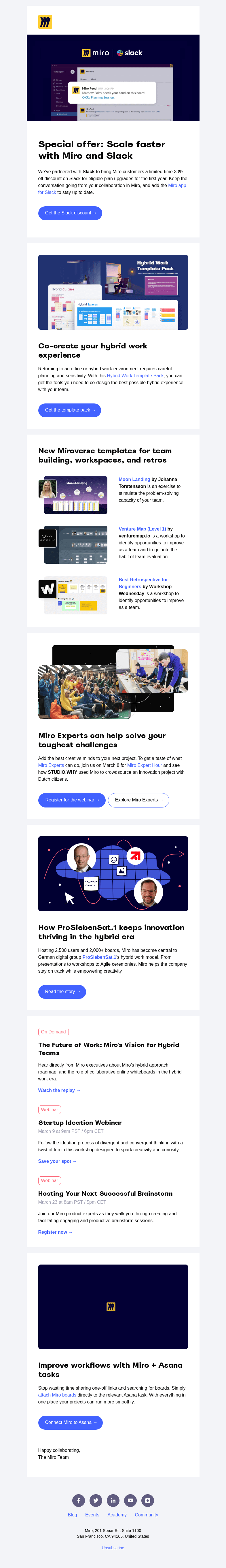 Письмо компании «Miro» на тему «New in February: Co-create, Build, and Improve»