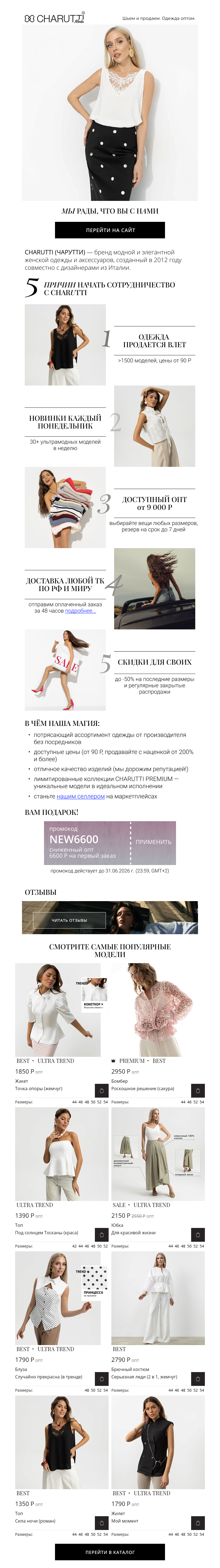 Письмо компании «CHARUTTI» на тему «CHARUTTI: Условия сотрудничества здесь! +Бонус»