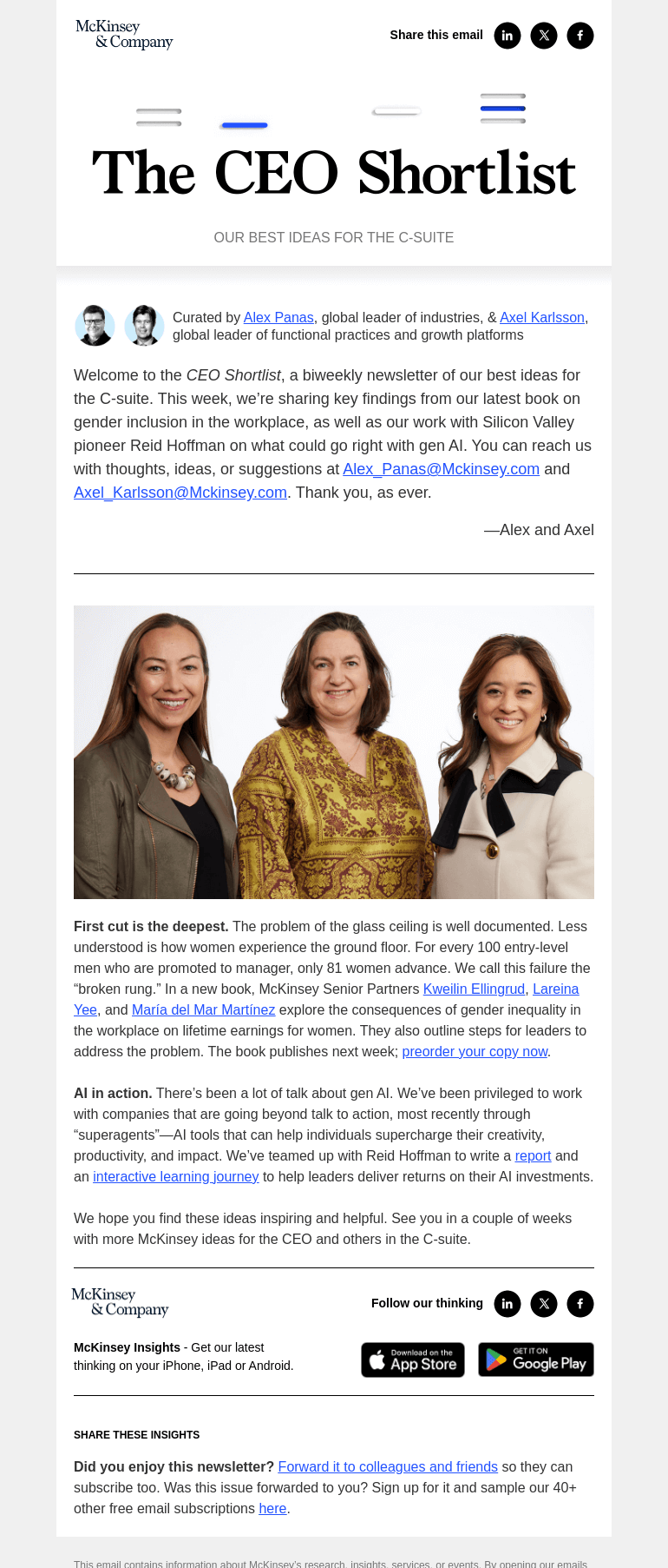 Письмо компании «McKinsey & Company» на тему «To crack the glass ceiling, start at the ground floor»