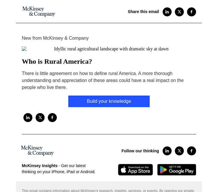 Письмо компании «McKinsey & Company» на тему «Who is Rural America?»