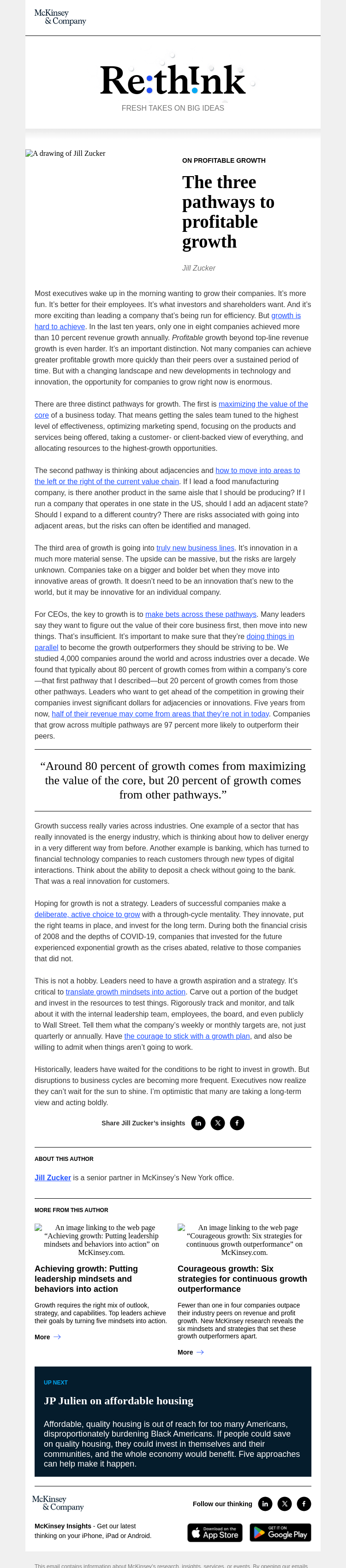 Письмо компании «McKinsey & Company» на тему «How to grow profitably»