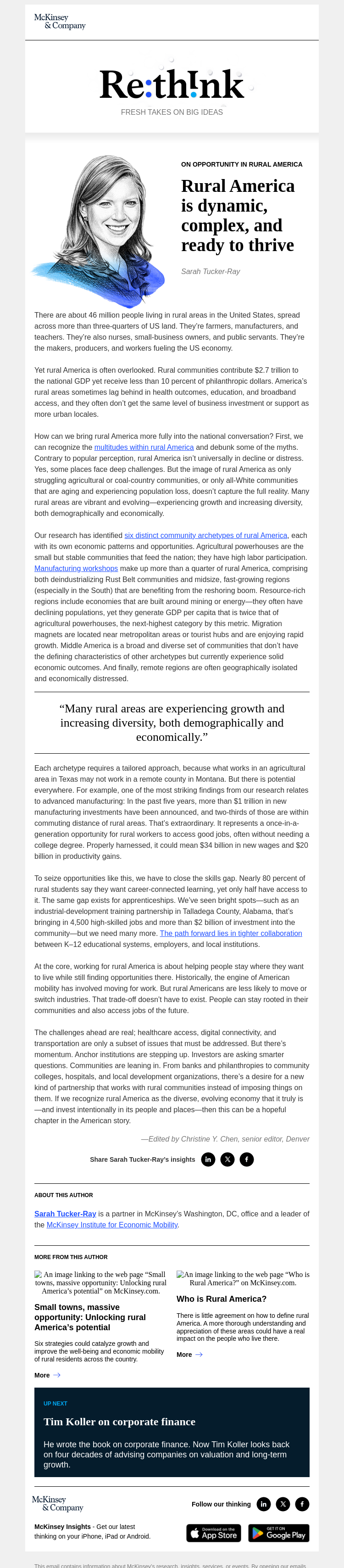 Письмо компании «McKinsey & Company» на тему «The multitudes of rural America»
